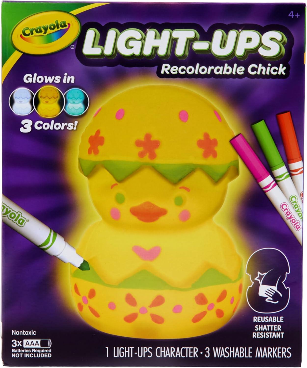 imageCrayola LightUps Chick Recolorable Light Up Chicken Easter Craft Decoration Easter Egg Toy for Kids Basket Stuffer for Kids Ages 4Chick