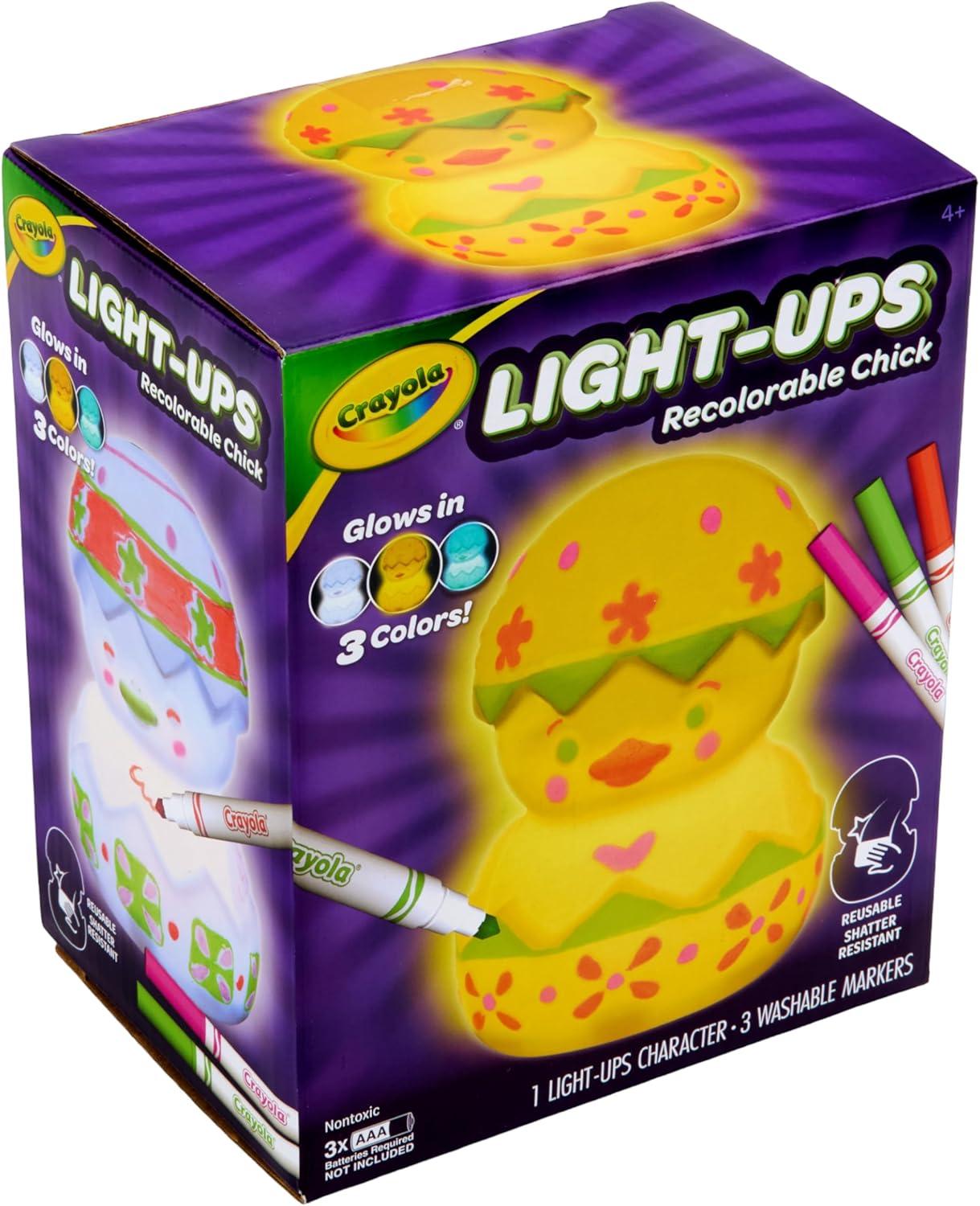 imageCrayola LightUps Chick Recolorable Light Up Chicken Easter Craft Decoration Easter Egg Toy for Kids Basket Stuffer for Kids Ages 4Chick