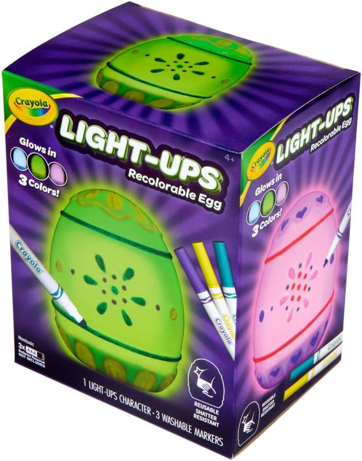 imageCrayola LightUps Chick Recolorable Light Up Chicken Easter Craft Decoration Easter Egg Toy for Kids Basket Stuffer for Kids Ages 4Egg