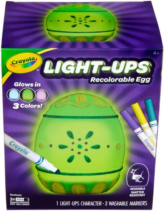 imageCrayola LightUps Chick Recolorable Light Up Chicken Easter Craft Decoration Easter Egg Toy for Kids Basket Stuffer for Kids Ages 4Egg