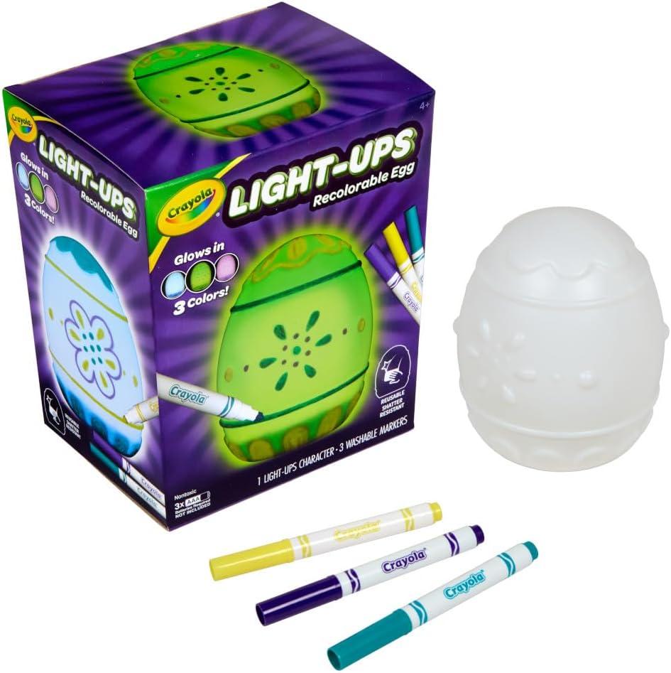 imageCrayola LightUps Chick Recolorable Light Up Chicken Easter Craft Decoration Easter Egg Toy for Kids Basket Stuffer for Kids Ages 4Egg