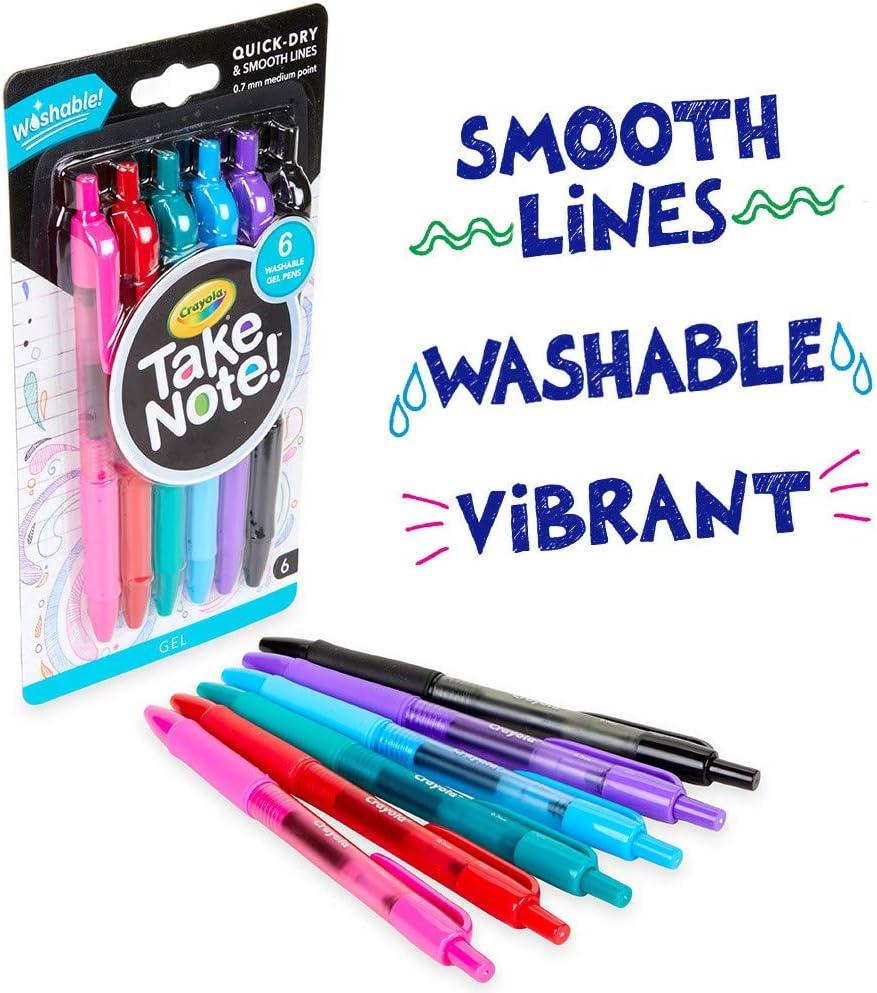 imageCrayola Medium Point Washable Gel Pens Set School and Adult Coloring Supplies 6 count6 Count