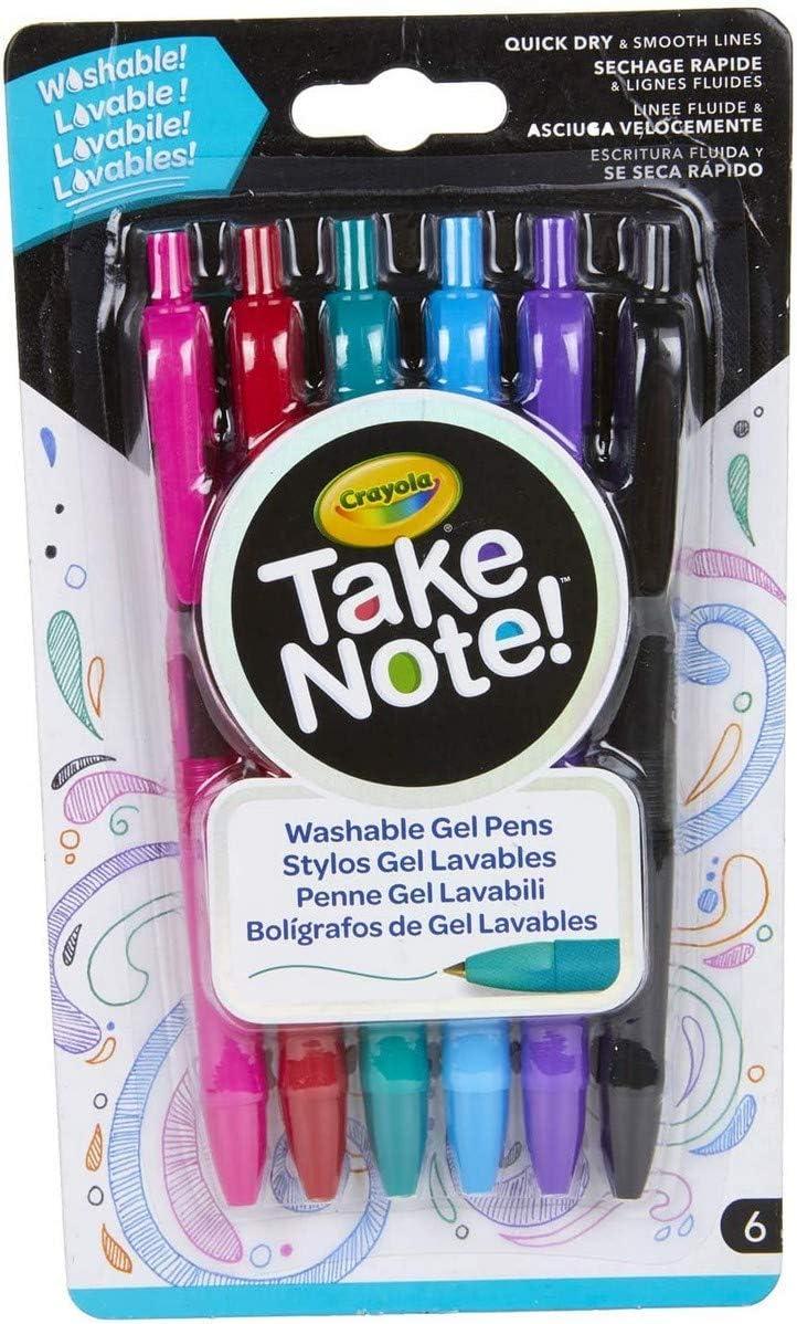 imageCrayola Medium Point Washable Gel Pens Set School and Adult Coloring Supplies 6 count6 Count
