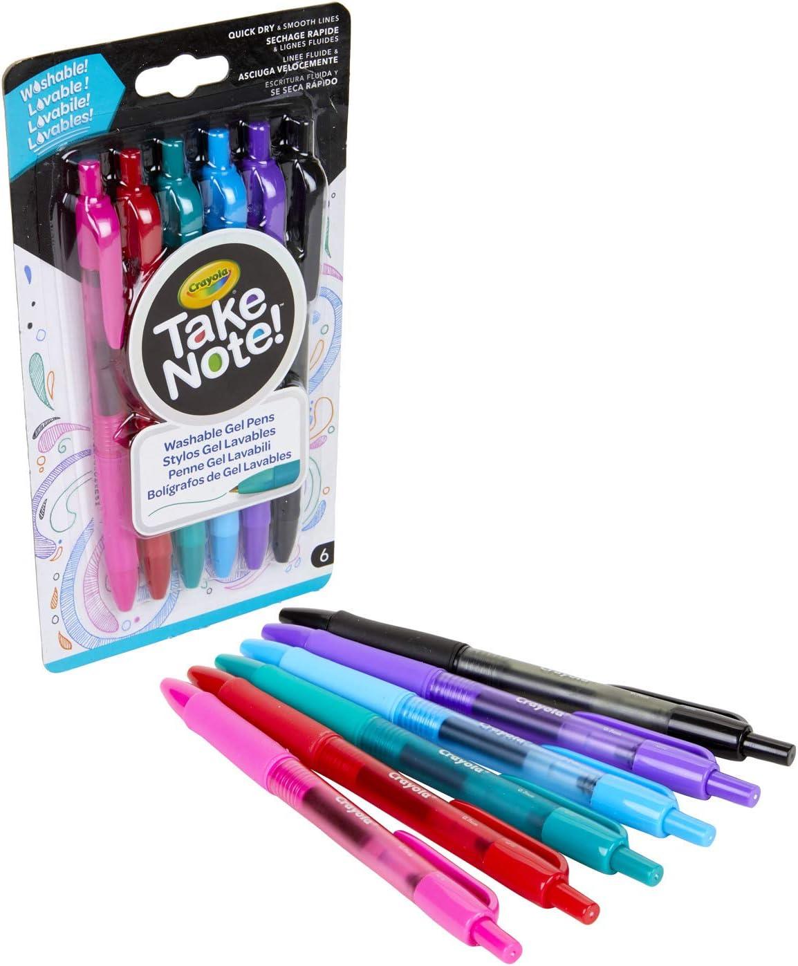 imageCrayola Medium Point Washable Gel Pens Set School and Adult Coloring Supplies 6 count6 Count