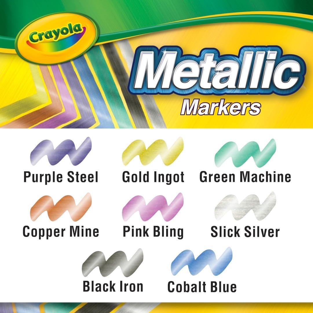 imageCrayola Metallic Markers Art Supplies 8 Count Colors May Vary8 Count Pack of 1