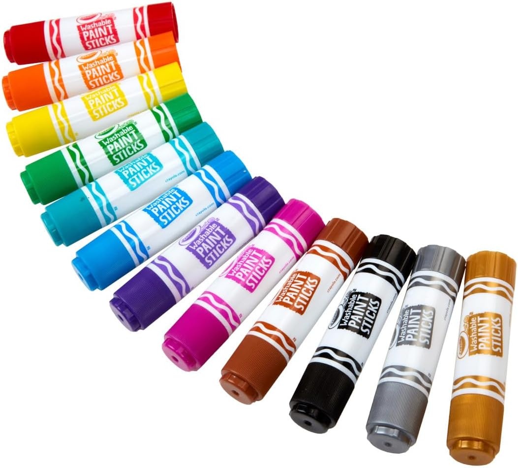 imageCrayola Quick Dry Paint Sticks 12ct Washable Paint Set for Kids Arts amp Crafts Supplies MultiSurface Assorted Colors Kids Gifts1 Count Pack of 1
