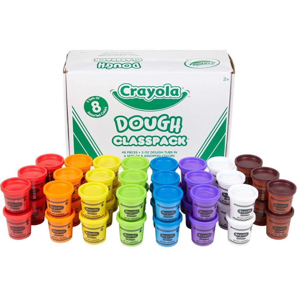 imageCrayola Dough Classpack  8 Assorted Colors 48 Count 3oz Kids Dough Classroom Supplies Teacher Must Haves Nontoxic Ages 348 Count