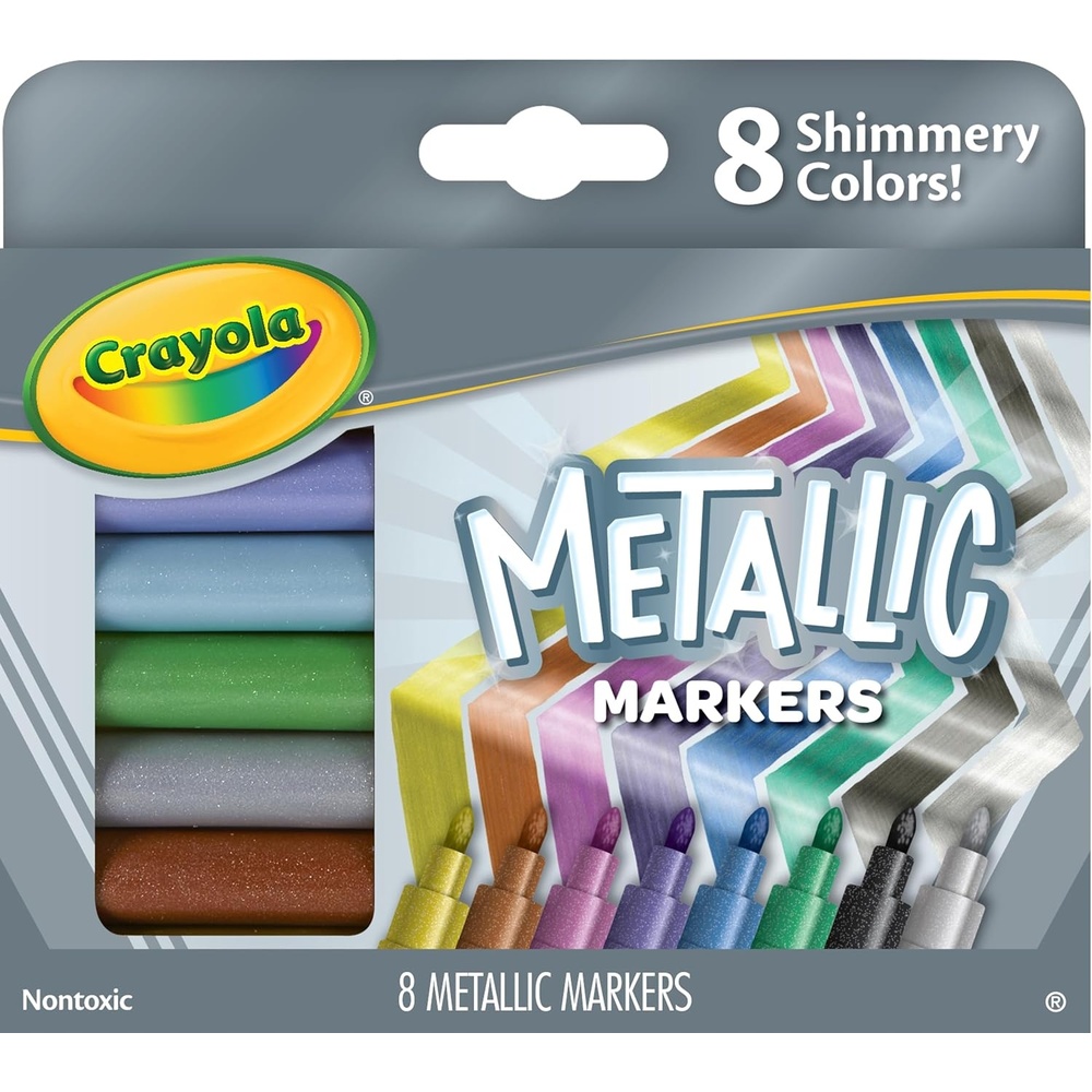 imageCrayola Metallic Markers Art Supplies 8 Count Colors May Vary8 Count Pack of 1