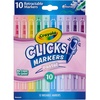 Crayola Pastel Clicks Retractable Tip Markers (10ct), Teacher School Supplies, Washable Markers for Kids, Spring Crafts & Coloring, Ages 8+