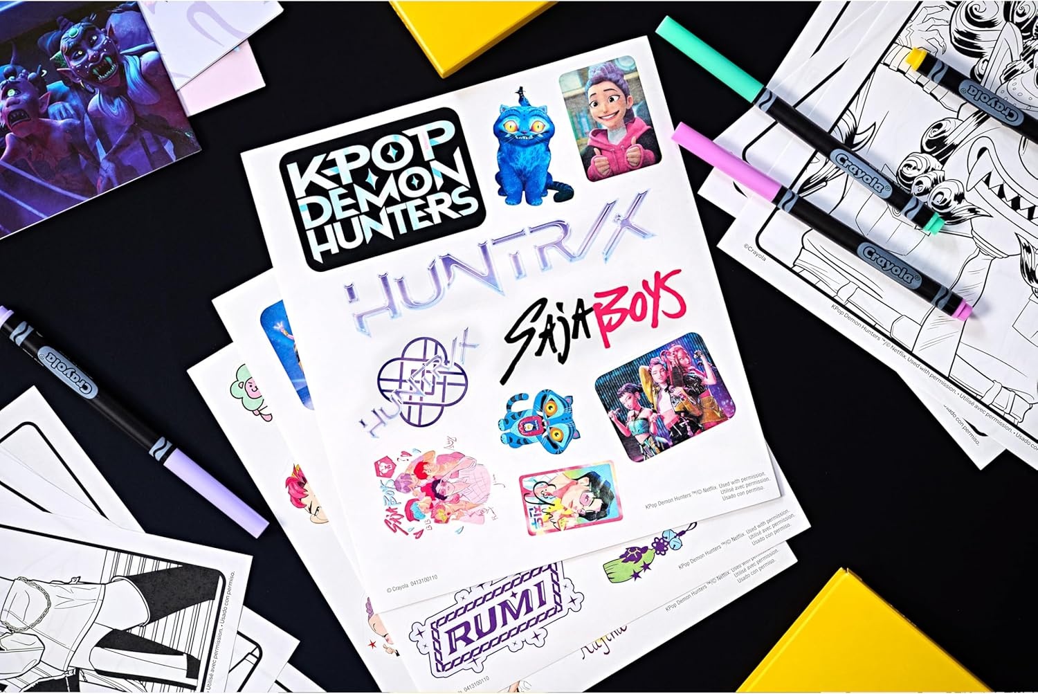 image:imageCrayola Kpop Demon Hunters Art Case 40pcs Coloring amp Sticker Craft Kit Gift for Kids amp Teens Travel Activity Set Ages 8