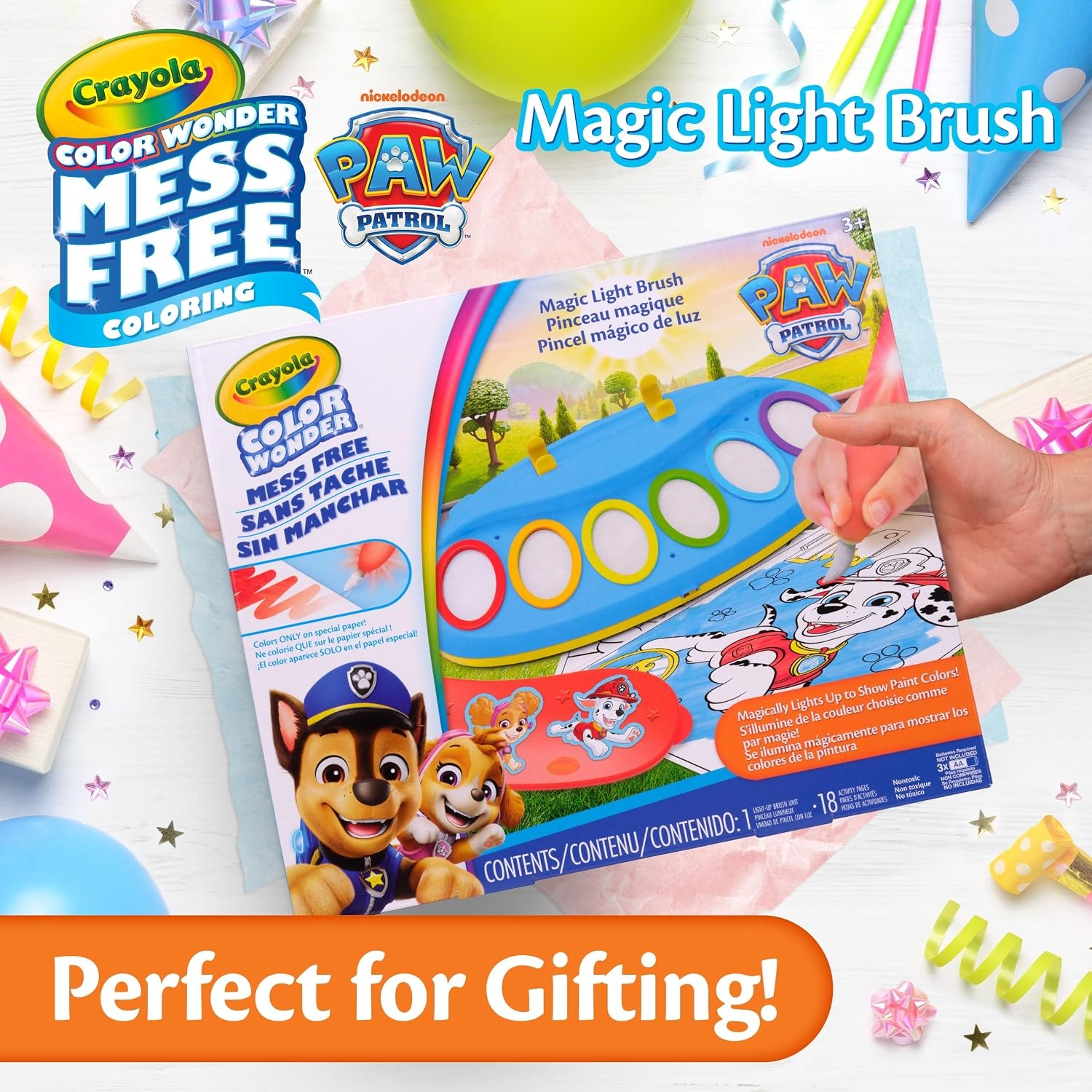 image:imageCrayola PAW Patrol Color Wonder Magic Light Brush Mess Free Painting Kit for Kids with Lightup Brush Gift for Toddlers Preschool Art Activities Ages 3Paw Patrol