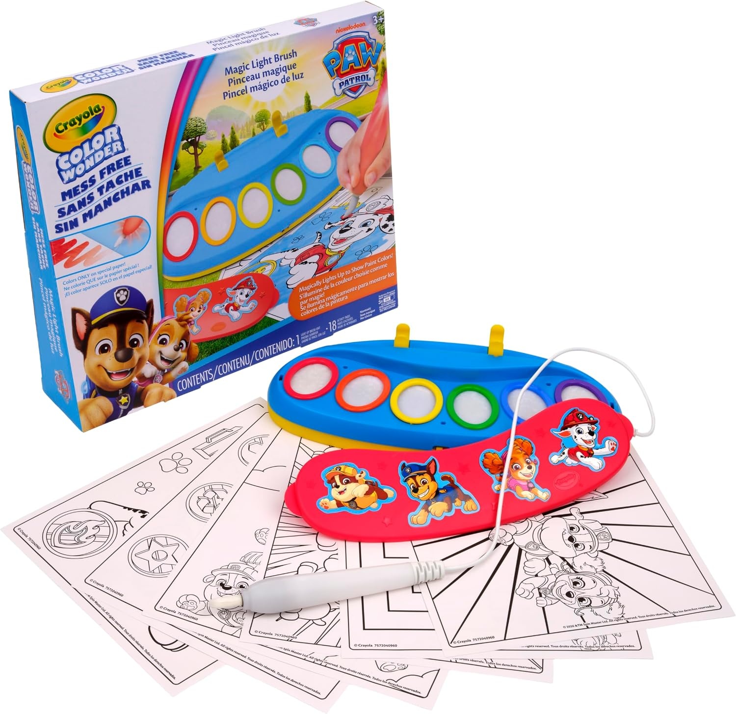 image:imageCrayola PAW Patrol Color Wonder Magic Light Brush Mess Free Painting Kit for Kids with Lightup Brush Gift for Toddlers Preschool Art Activities Ages 3Paw Patrol