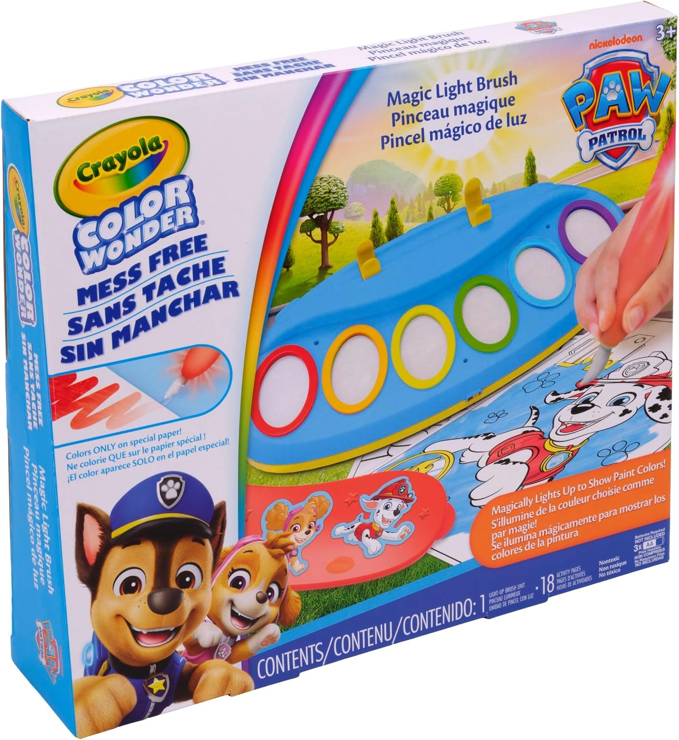 image:imageCrayola PAW Patrol Color Wonder Magic Light Brush Mess Free Painting Kit for Kids with Lightup Brush Gift for Toddlers Preschool Art Activities Ages 3Paw Patrol