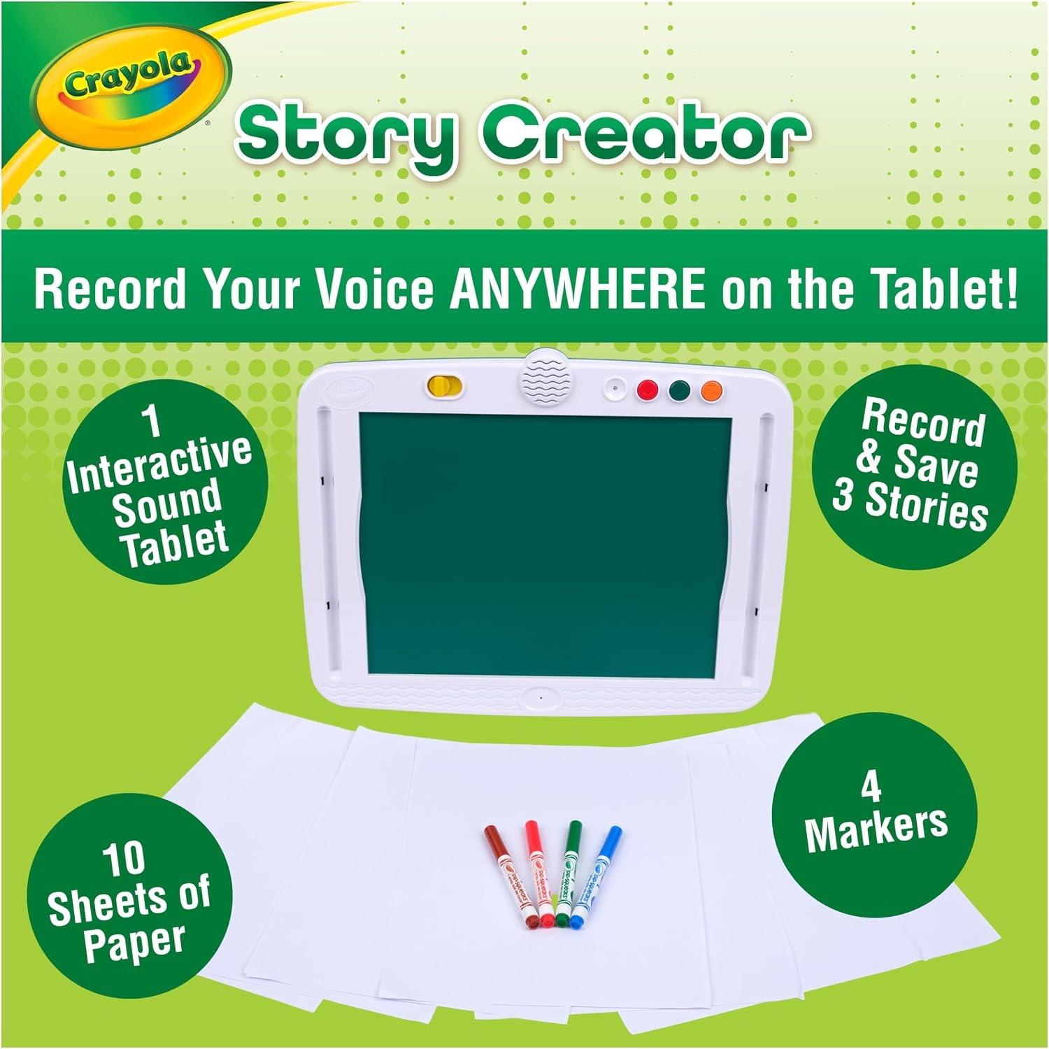 image:imageCrayola Story Creator Interactive Sound Tablet for Kids with Markers amp Paper Record and Play Back Stories Audio Drawing Toy Gift for Kids Classroom Activity Ages 5
