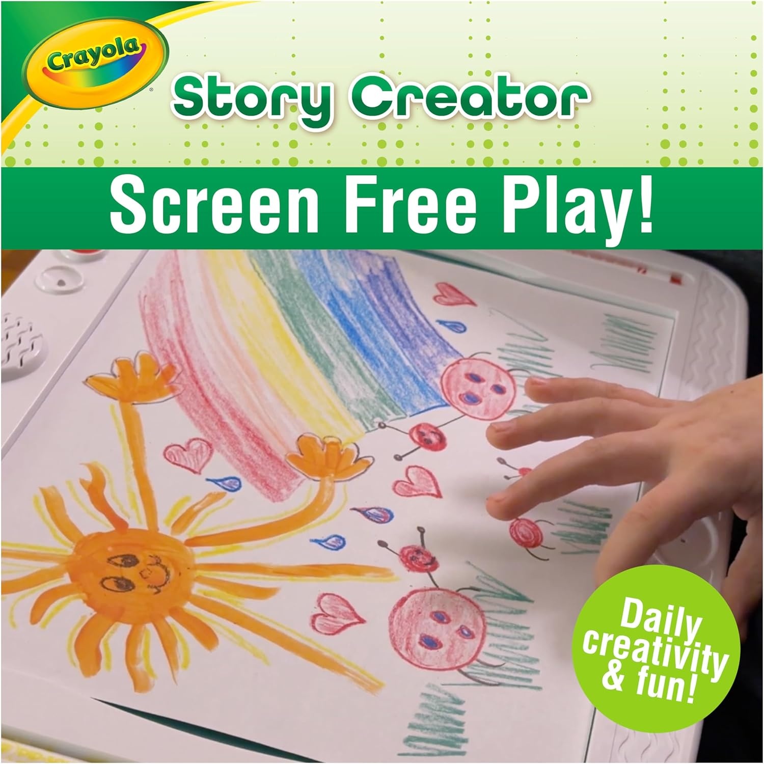 image:imageCrayola Story Creator Interactive Sound Tablet for Kids with Markers amp Paper Record and Play Back Stories Audio Drawing Toy Gift for Kids Classroom Activity Ages 5