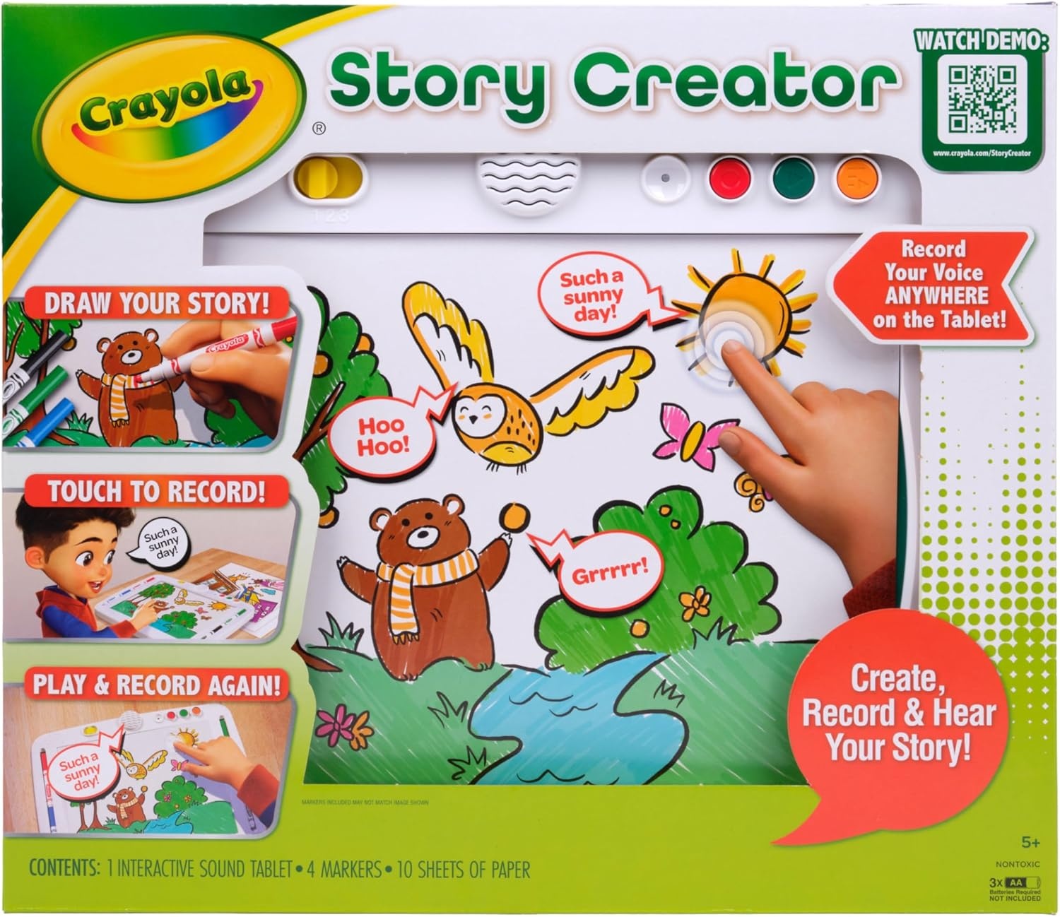 image:imageCrayola Story Creator Interactive Sound Tablet for Kids with Markers amp Paper Record and Play Back Stories Audio Drawing Toy Gift for Kids Classroom Activity Ages 5