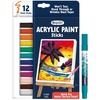 Crayola Bullet Tip Acrylic Paint Markers (10ct), Adult Coloring Marker Set, Coloring Book Art Supplies, For Drawing, Journaling & Construction Paper Crafts(12 Count (Pack of 1))