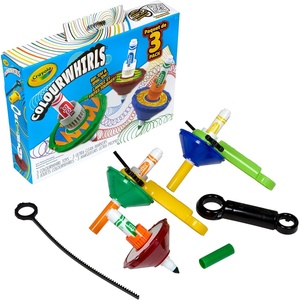 Crayola Colourwhirls Classic, 3 Ct Playset, Spin Art Toy with Washable Markers and Battle Arena, Competition Game, for Kids Ages 6, 7, 8, 9