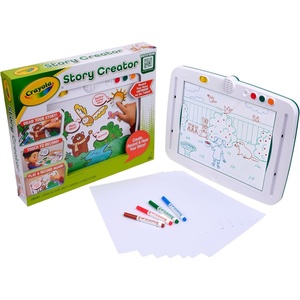 Crayola Story Creator, Interactive Sound Tablet for Kids with Markers & Paper, Record and Play Back Stories, Audio Drawing Toy, Gift for Kids, Classroom Activity, Ages 5+