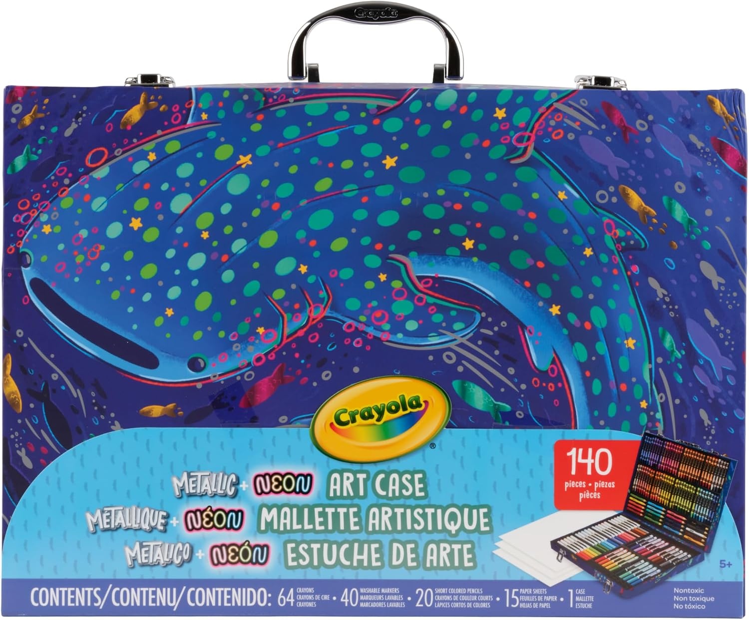 image:imageCrayola Art Kit with Neon amp Metallic Art Supplies Includes Crayons Markers amp Colored Pencils Craft Activity Gift for Kids Ages 5 6 7 8