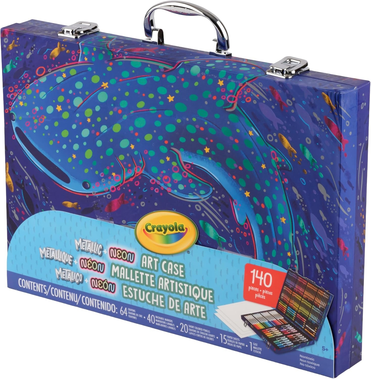 image:imageCrayola Art Kit with Neon amp Metallic Art Supplies Includes Crayons Markers amp Colored Pencils Craft Activity Gift for Kids Ages 5 6 7 8